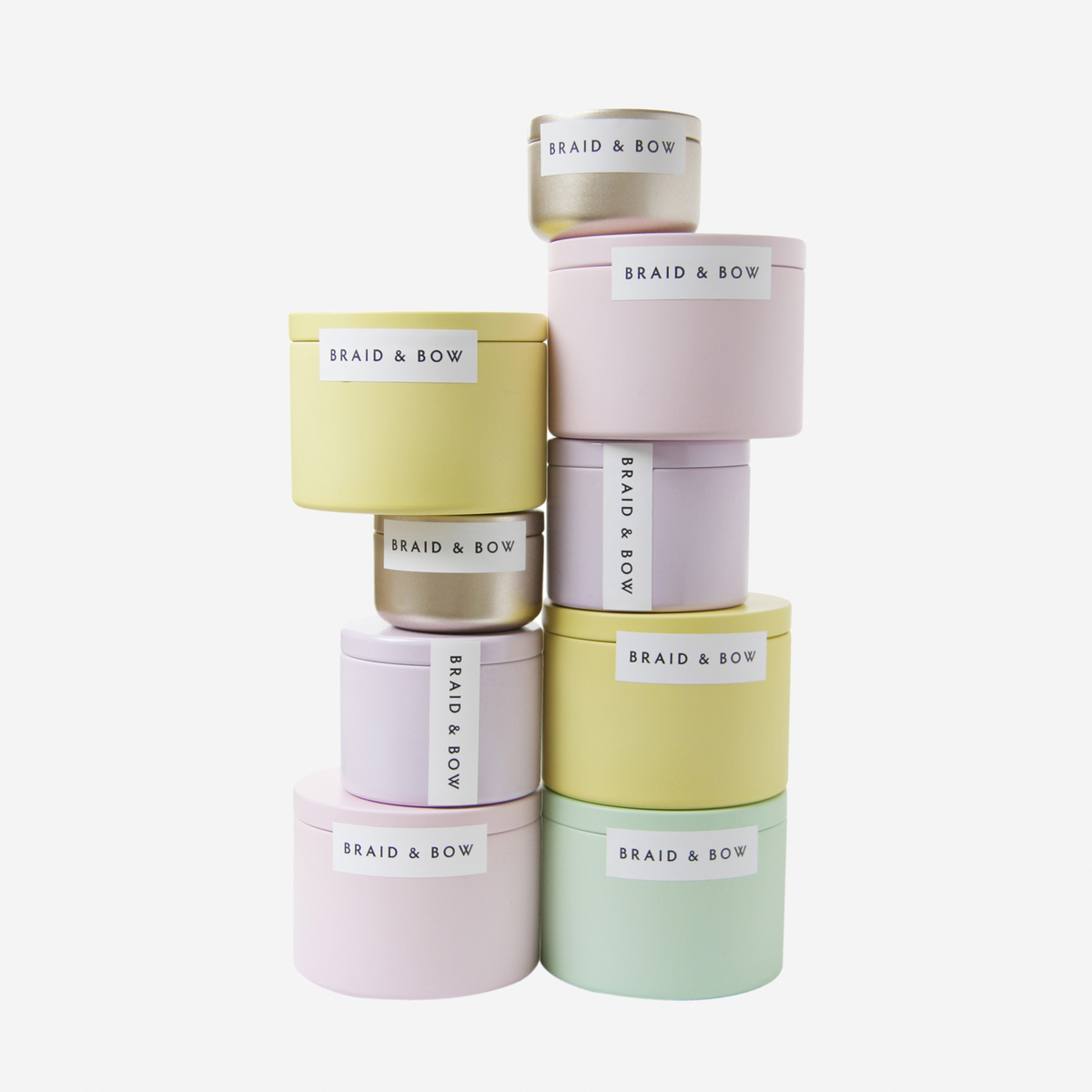 Set of 5 Champagne Silk Hair Ties in a Keepsake Tin